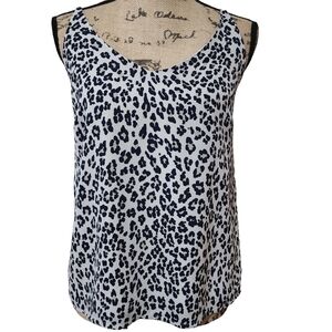 NWT Banana Republic Leopard Grey V-neck Tank Blouse - XS